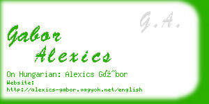 gabor alexics business card